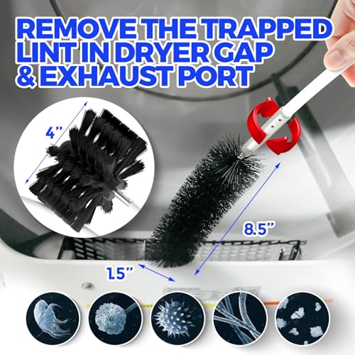 Holikme 60Ft Dryer Vent Cleaner Kit - Flexible Lint Brush for Deep Cleaning - color: White, size: 60FT