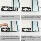 Track Saw Guide Rail Square CNC-Machined Track Saw Square Guide with Edge Support, 90° Right Angle Cutting Tool Compatible with Festool and Makita Compact Parallel Guide System Accessory - color: Black