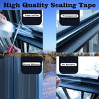 Transparent Window Weather Sealing Tape 2 Inch x 66 FT Weather Stripping Residue-Free Clear Window Insulation Tape for Doors Windows and Shower Glass Gaps (2 in * 66 FT) - size: 2 In * 66 FT Clear