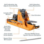 BORA Automatic Pocket Hole Jig, 3in Face Clamp, Auto Adjusting Drill Guide - size: Auto Jig w/ 3" Clamp