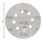5-Inch 8-Hole Hook and Loop Sanding Discs, Orbital Sander Sandpaper Discs, 100 Pieces Round Sandpaper Set, 100 Grit - size: 100-Grit