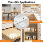Alise Flat Bracket,6-1/5in White Mending Plate Flat Brace for Wood Shelves - color: White, size: 6-1/5 Inch