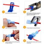 Nilight 100PCS Quick Splice Snap Wire Electrical Terminals T-Tap Connector - color: 100Pcs Snap Wire Connector