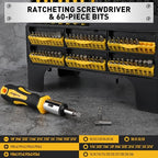 HORUSDY 140-Piece Magnetic Screwdriver Set with Plastic Racking, Includes SAE & Metric Hex Keys, Precision Screwdriver and Magnetizer Demagnetizer DIY Tools for Men Tools Gift - style: 140-Piece Magnetic Screwdriver Set with Plastic Racking
