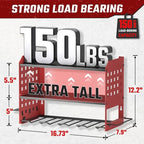 SUNALLY Power Tool Organizer, Wall Mount Garage Tools Storage Rack, Red - style: 4 Drill Holders D