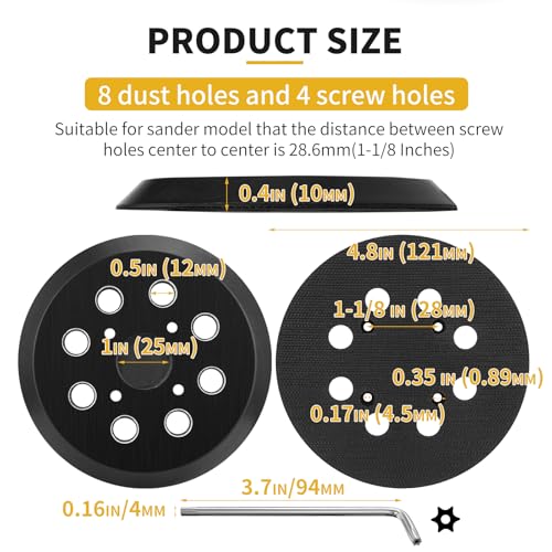 Orbital Sander Pad Replacement for Milwaukee, 3 Pack - style: Plastic Pad 3 PACK