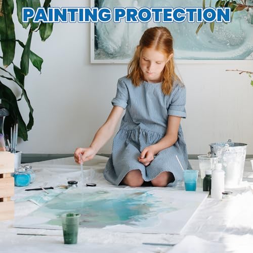 18 Pack Plastic Drop Cloth, 9 x 12 Feet Plastic Sheeting - color: 18p