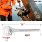 MAXPOWER 18" Adjustable Wrench, 2-1/8" Jaw Opening, Tapered Handle - size: 18"