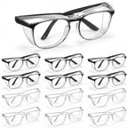 12 Pack Safety Glasses Goggles Anti-Fog Protective Eyewear - color: Black + Transparent