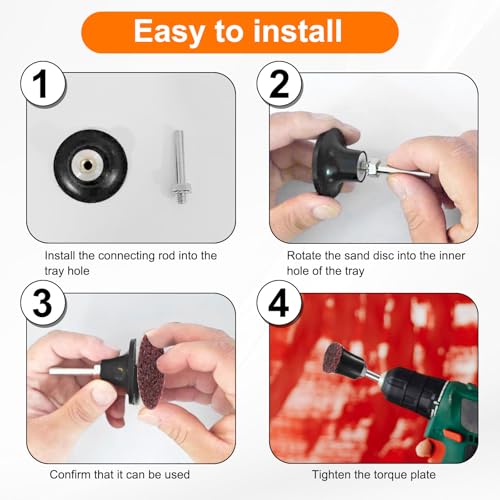 HARFINGTON 28pcs Quick Change Discs Set 1" Lock Sanding Discs with 1/4" Shank Pad Holder Coarse/Medium/Fine Grit Surface Conditioning for Polish Rust Removal - size: 1"
