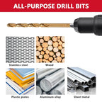Cobalt Drill Bit Set - 29Pcs M35 High Speed Steel Drill Bits 1/16"-1/2" - style: 29 pcs Cobalt-Inclined