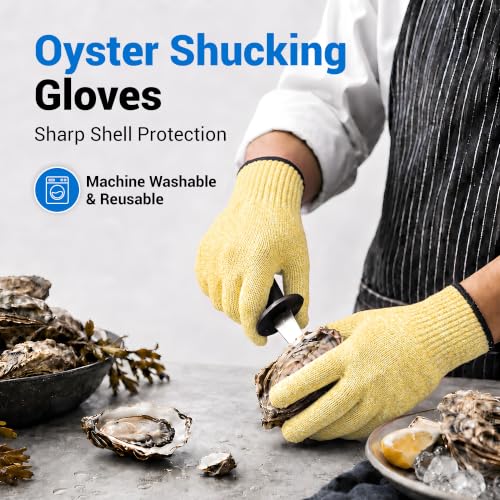 A5 Cut Resistant Gloves, Food Grade Kitchen Safety Gloves - color: Beige, size: X-Large