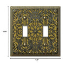 Amerelle 65TTAB Filigree Wallplate, 2 Toggle, Antique Brass - size: 2 Toggle