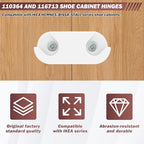 Shoe Cabinet Hinge and Stopper Replacement Part #110364 and #116713 - size: 110364 and 116713 (4 Pack)