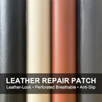 Qextce Perforated Leather Repair Patch Tape, Brown, 8x100 Inch - color: Brown, size: 8x100 inch