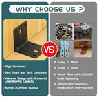 Alise 20 Pack Black 2x2in L Brackets Heavy Duty Metal for Wood Furniture - color: Matte Black, size: (20P) 2X2 inch