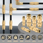 CheeMuii 23 Pcs Brass DOT Air Line Fittings with 1/4" & 3/8" DOT Air Hoses - size: 2ROLL-25PCS