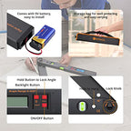 Neoteck 16 inch Digital Angle Finder 225°Aluminum Protractor LCD Backlight - color: Black