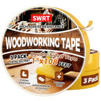 SWRT Double Sided Woodworking Tape, 1 in x 108 ft Each, 3 Rolls Strong Hold