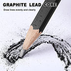 Honoson 200 Pcs Flat Construction Pencils with Printed Ruler Wood Graphite 2 Pcs Carpenter Pencil Sharpener for Woodworking Marking Tool(Black) - color: Black