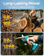 SEESII 2-in-1 Mini Chainsaw & Pruning Shears Combo, Brushless Motor - color: Navy Blue