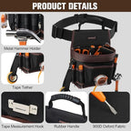 Small Tool Pouch with Belt, 10 Pockets, Carry Handle
