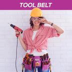 19 Pocket Tool Belts - Gardening Belt with Quick Release Buckle,Adjustable Utility Belt,Work Apron for Men and Women,for Gardening,Electrician,Carpenter,Construction Tool Belt,Gifts (Purple)