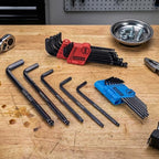 NEIKO 01103A Metric and Standard Allen Wrench Set, 26 Piece Ball End Hex Key Set, SAE & MM Long Allen Keys 1.27mm to 10mm & 0.05” to 3/8 Inch, Hex Wrench, Black Oxide Chrome Vanadium, Storage Case - size: Metric+SAE - 26pc