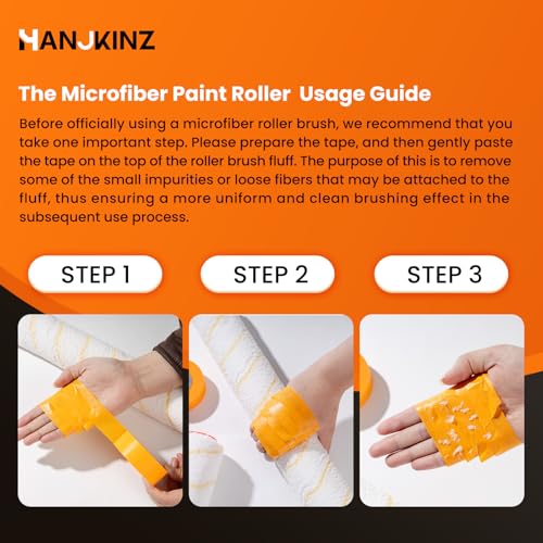 18 Inch Microfiber Paint Roller Covers, 6 Pack, 3/8" Nap - size: 18 Inch,6 Pack