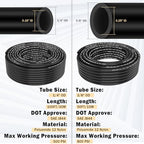 CheeMuii 76 Pcs Brass DOT Air Line Fittings with 1/4" & 3/8" DOT Air Hoses - size: 2ROLL-80PCS-BLACK