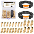 CheeMuii 23 Pcs Brass DOT Air Line Fittings with 1/4" & 3/8" DOT Air Hoses - size: 2ROLL-25PCS