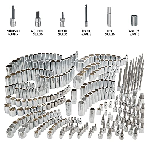 CRAFTSMAN 299-Piece Socket Set, Includes Deep, Shallow Sockets, Hex, Torx, Slotted, Phillips Bits