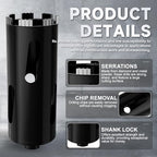 Diamond Core Drill Bit 1"(25mm) with Pilot Bit & Adapters (SDS Plus & Hex) – Upgraded Welded Segments, 8.6" Depth – for Concrete, Solid Brick, Hollow Brick, Masonry & More - size: (1"/25mm)