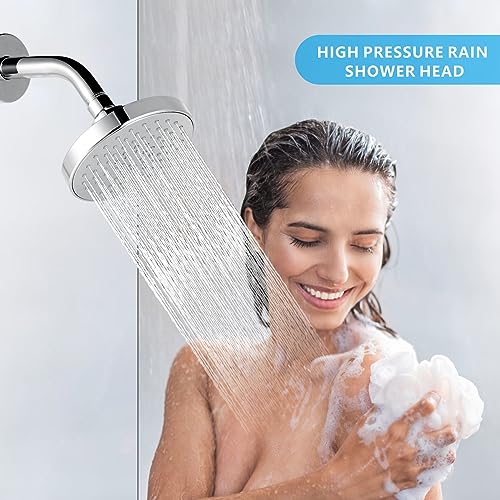 High Pressure Shower Head - 4.7“ Powerful Bathroom Pressure Boosting Rain Showerhead - Perfect Universal Replacement for Rainfall Shower Heads (2 Pack, Chrome) - style: 2 Pack Chrome