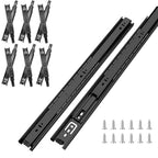 18 inch Drawer Slides 6 Pairs (12pcs) Full Extension Ball Bearing Drawer Rails Side Mount 3 fold Metal Dresser Runners for File Cabinet Trash Can Kitchen Wardrobe Glides 18" Black 100 LB Capacity - size: 18inch(450mm)