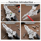 Multifunctional Foldable Automatic Wire Stripper and Cutter, Portable Crimping Tool for and Stripping tools & home improvement - color: Black