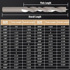 29Pcs (1/16" - 1/2") Brad Point Wood Drill Bit Set - size: Round Shank (1/16"-1/2") - 29pcs