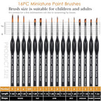 Brusarth Detail Paint Brushes, Miniature Paint Brushes Set, 16 pcs - size: 16 Pieces