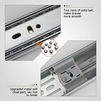 LONTAN 1 Pair Soft Close Drawer Slides 16 Inch Heavy Duty Cabinet Rails - color: Silver-Soft Close, size: 16 Inch - Drawer Slide