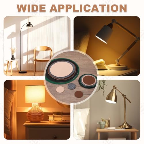 uxcell 6Pcs Lamp Base Felt, 3 Inch Dia 2mm Thick Adhesive Round Soft Felt Furniture Pads, Non-Slip Anti-Scratch Backed for Reading Light Table Lamp DIY Craft, Beige - color: Beige, size: 3 inch