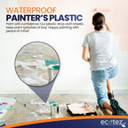 3 Pack 12 x 9 ft Extra Large Plastic Drop Cloth for Painting - size: 3 Pack-Standard