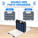 Small Parts Organizer Storage Case Tools Box 34-Compartments - color: Blue