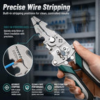 Multifunctional Foldable Automatic Wire Stripper and Cutter, Portable Crimping Tool for and Stripping tools & home improvement - color: Green