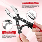 WORKPRO 3-Piece Ratcheting Hose Pinch Off Pliers Set, 8", 10", 12" Pliers - color: Red