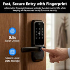 UMIKSMART WiFi Smart Door Lock with Camera, Fingerprint Keypad, App Control - color: Black