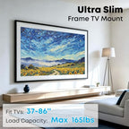 Ultra Slim TV Wall Mount for 37-86 inch, Weight Max 165 lbs - size: 37-86''