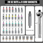 40-in-1 Magnetic Ratcheting Screwdriver Set with 180° Rotating