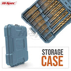 Hi-Spec SAE HSS Drill Bit Set for Metal, Wood and Drywall, 1/16-3/8 in - size: 99pc