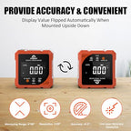 Coobeast Digital Angle Finder with Dual Laser 4-side Magnetic Angle Gauge - color: Orange
