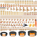 CheeMuii 288PCS Brass DOT Air Line Fittings with 4 Roll 100FT DOT Air Lines - size: 100FT-4ROLL-288PCS